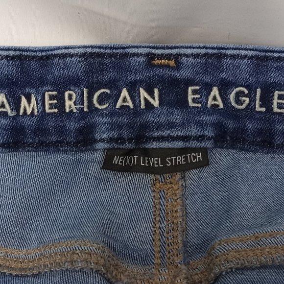 American Eagle Curvy Hi-Rise Jegging Torn Look Size 10 Petite - Picture 6 of 9